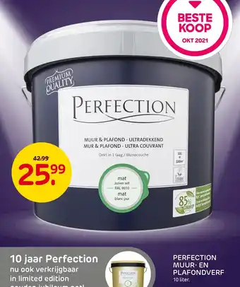 Praxis Perfection muur-en plafondverf 10 liter aanbieding