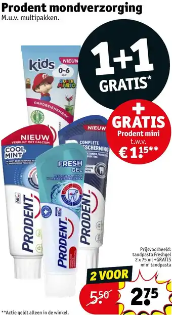 Kruidvat Prodent mondverzorging 75ml aanbieding