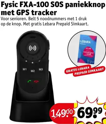 Kruidvat Fysic FXA-100 SOS paniekknop met GPS tracker aanbieding