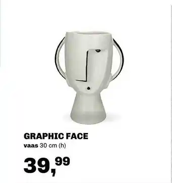 Trendhopper Graphic face vaas 30 cm aanbieding