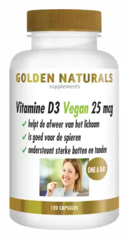 De Online Drogist Golden Naturals Vitamine D3 Vegan 25mcg Capsules aanbieding