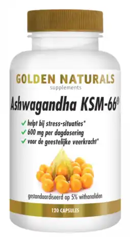 De Online Drogist Golden Naturals Ashwagandha KSM-66 Capsules aanbieding