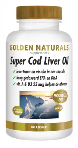 De Online Drogist Golden Naturals Super Cod Liver Oil Capsules aanbieding