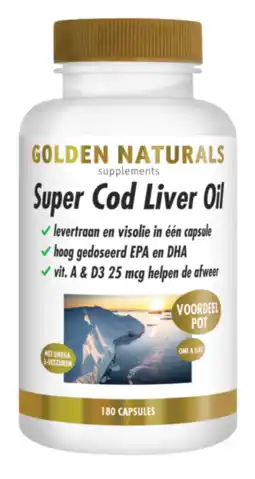 De Online Drogist Golden Naturals Super Cod Liver Oil Capsules aanbieding
