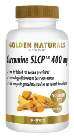 De Online Drogist Golden Naturals Curcumine SLCP 400mg Capsules aanbieding