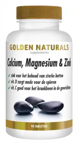 De Online Drogist Golden Naturals Calcium, Magnesium & Zink Tabletten aanbieding