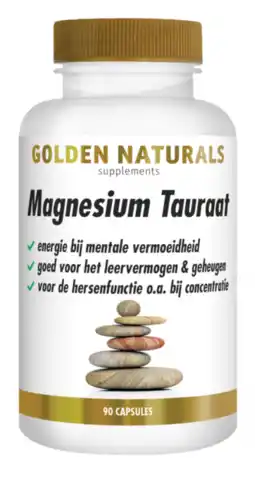 De Online Drogist Golden Naturals Magnesium Tauraat Capsules aanbieding