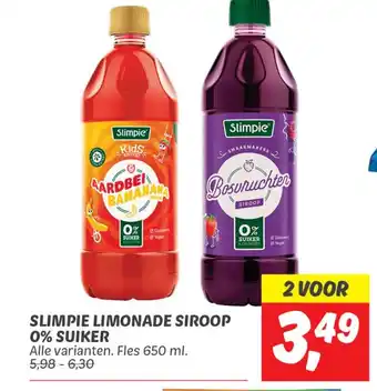 Dekamarkt SLIMPIE LIMONADE SIROOP 0% SUIKER 650 ml aanbieding