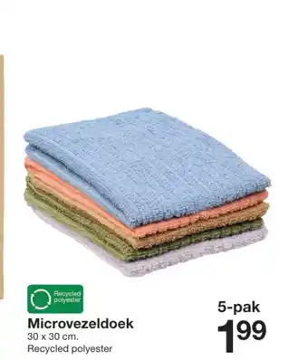 Zeeman Microvezeldoek 30 x 30 cm. Recycled polyester aanbieding