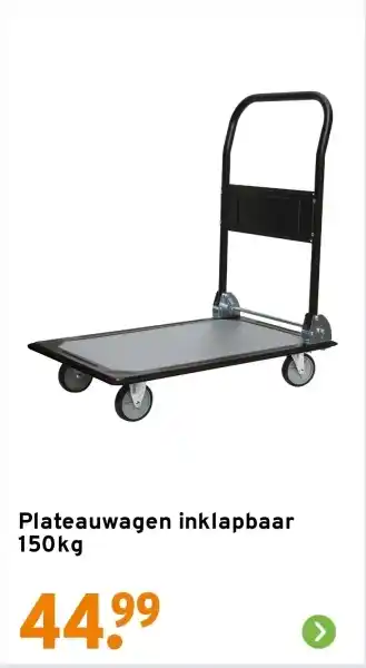 GAMMA Plateauwagen inklapbaar 150kg aanbieding