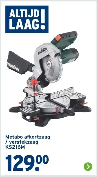 GAMMA Metabo afkortzaag / verstekzaag KS216M aanbieding