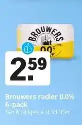 Albert Heijn Brouwers radler 0.0% 6-pack aanbieding