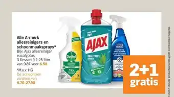 Albert Heijn Alle A-merk allesreinigers en schoonmaaksprays* aanbieding