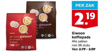 Hoogvliet G woon koffiepads aanbieding