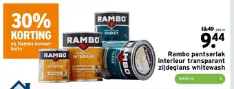 GAMMA Rambo Pantserlak interieur transparant mat whitewash 250ml aanbieding