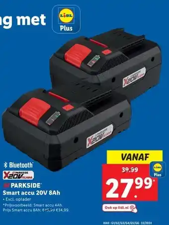 Lidl !!PARKSIDE Smart accu 20V 8Ah aanbieding