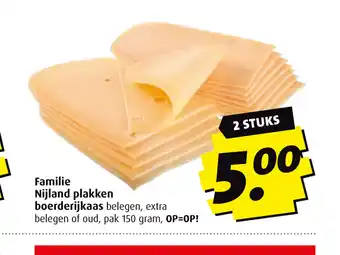 Boni Familie Nijland plakken boerderijkaas aanbieding