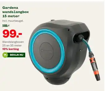 Welkoop Gardena wandslangbox 15 meter aanbieding
