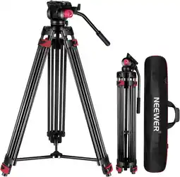 Amazon NEEWER 79/200cm Video Statief, Heavy Duty Aluminium Camera Statief Stand met 360° Fluid Drag Head, QR Plaat Compatibel met Ca aanbieding
