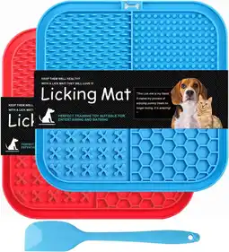 Amazon Likmat voor honden, BPA-vrij, set van 2 likmatten voor honden, grote honden likmat met supersterke zuigkracht, met 1 silicone aanbieding