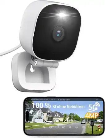 Amazon Vimtag Beveiligingscamera Buiten Draadloos, 2,5K/4MP Plug-in Wifi-camera, Waterdicht, Nachtzicht in kleur, Thuiscamera met be aanbieding
