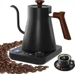 Amazon RHD Elektrische zwanenhals waterkoker met LCD-display, real-time temperatuurregeling warmwaterketel om over koffie te gieten, aanbieding