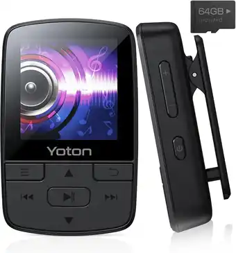 Amazon YOTON MP3-speler met Bluetooth 5.2, 32 GB grote opslag, mini-hifi-muziekspeler met sportclip, onafhankelijke volumefles, FM-r aanbieding