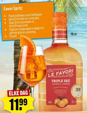 Dirck 3 LE FAVORI TRIPLE SEC 70 cl aanbieding