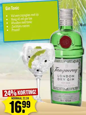 Dirck 3 Tanqueray LONDON DRY GIN 70 cl aanbieding