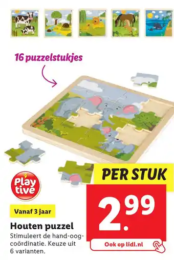Lidl Houten puzzel aanbieding