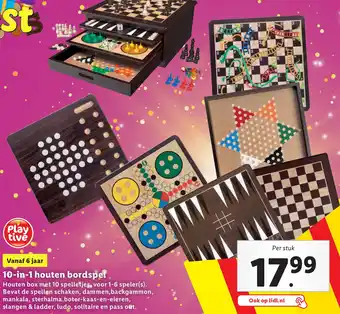 Lidl 10-in-1 houten bordspel aanbieding