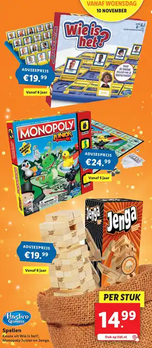 Lidl Hasbro Gaming Spellen aanbieding