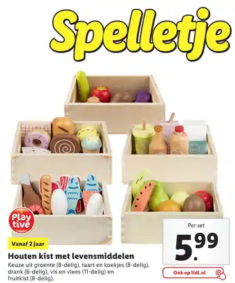 Lidl Houten kist met levensmiddelen aanbieding