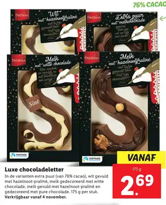 Lidl Luxe chocoladeletter aanbieding