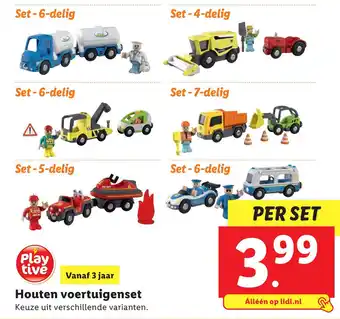 Lidl Houten voertuigenset aanbieding