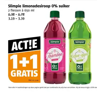 Poiesz Slimpie limonadesiroop 0% suiker aanbieding
