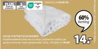 Jysk ULVIK SYNTHETISCH DEKBED aanbieding