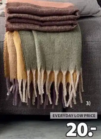 Jysk TUSENFRYD PLAID aanbieding