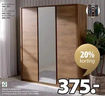 Jysk VEDDE KLEDINGKAST aanbieding