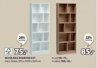Jysk MOSBJERG BOEKENKAST aanbieding