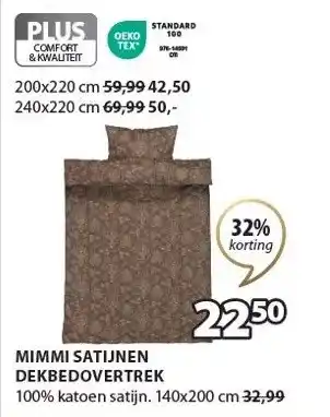 Jysk MIMMI SATIJNEN DEKBEDOVERTREK aanbieding