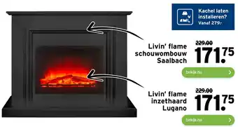 GAMMA Livin' Flame Schouwombouw Saalbach aanbieding