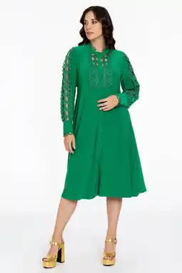 Wehkamp Yoek blousejurk DOLCE met kant groen aanbieding