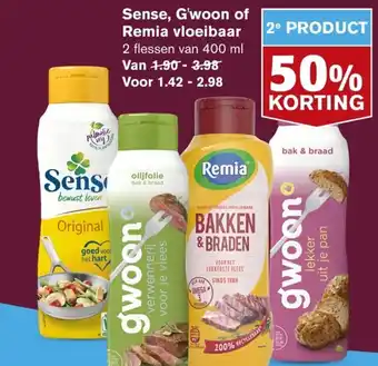 Hoogvliet Sense, G'woon of Remia vloeibaar 400ml aanbieding