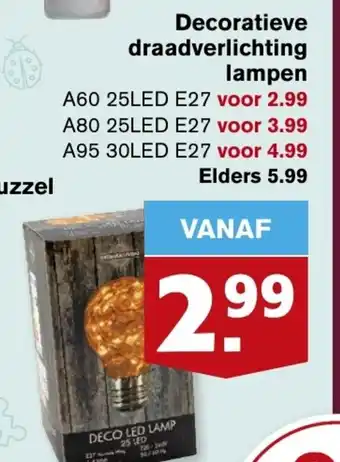 Hoogvliet Decoratieve draadverlichting lampen A60 25LED E27 aanbieding