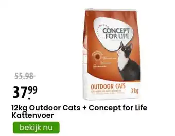 Zooplus 12kg Outdoor Cats + Concept for Life Kattenvoer aanbieding