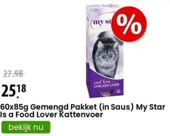 Zooplus 60x85g Gemengd Pakket (in Saus) My Star Is a Food Lover Kattenvoer aanbieding