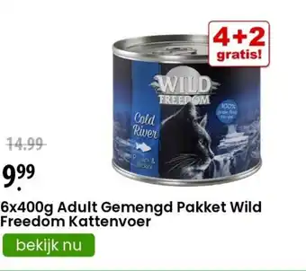 Zooplus 6x400g Adult Gemengd Pakket Wild Freedom Kattenvoer aanbieding