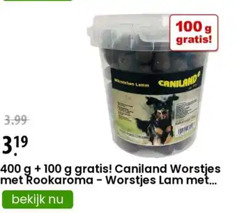 Zooplus 400g + 100 g gratis! Caniland Worstjes met Rookaroma - Worstjes Lam met aanbieding