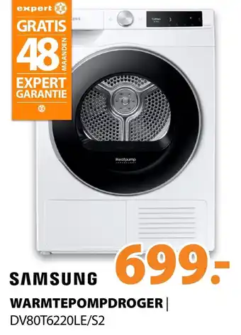 Expert SAMSUNG Warmtepompdroger | DV80T6220LE/S2 aanbieding